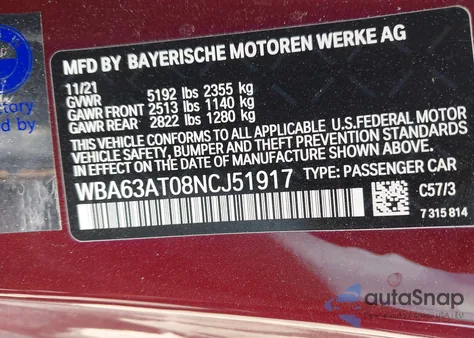 2022 BMW M440I xDrive z USA, uszkodzony, nr VIN WBA63AT08NCJ51917